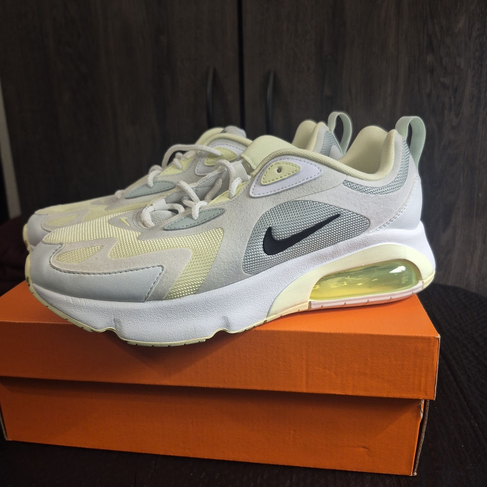 Nike Air Max Sneakers in Light Gray and Pale Yellow